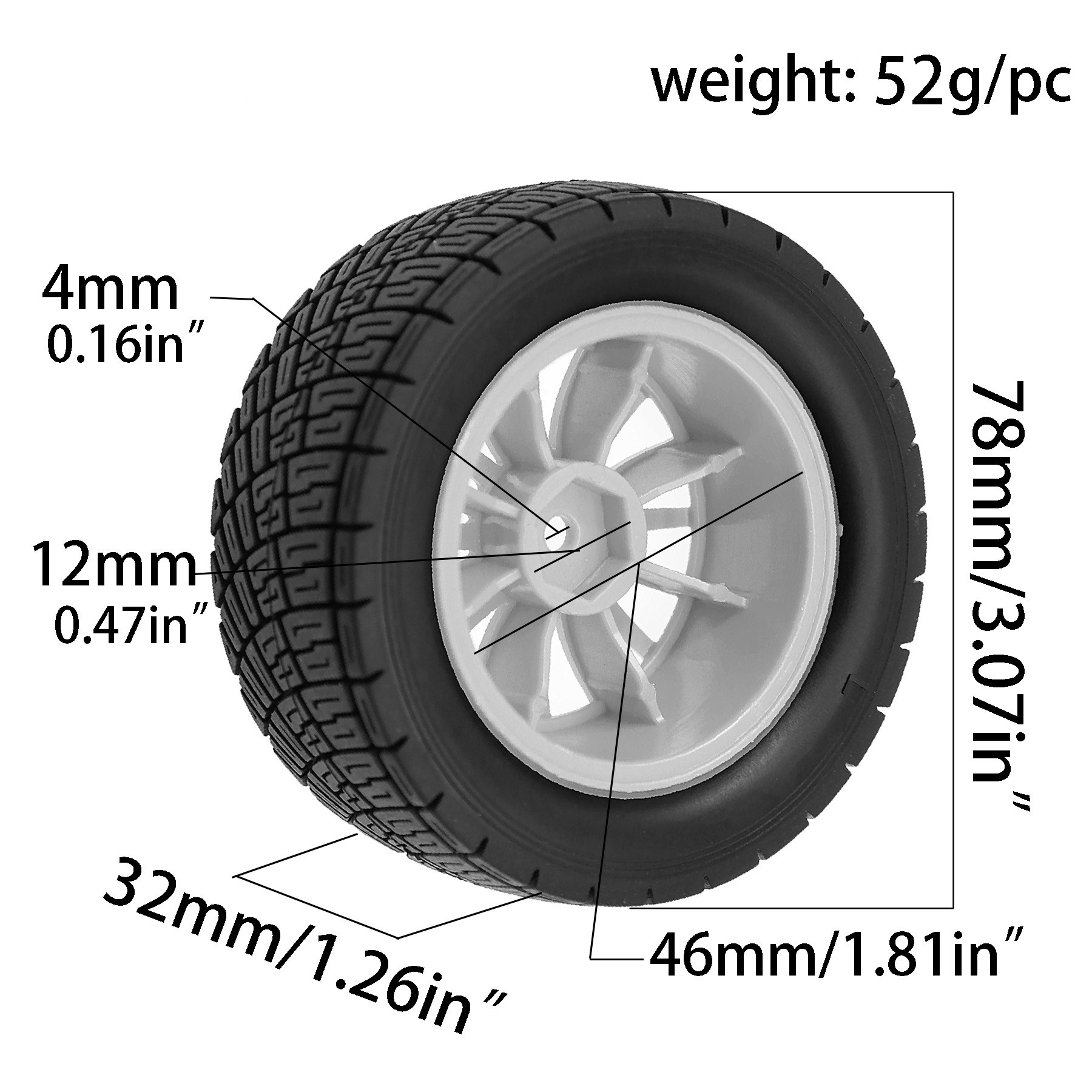 78mm 1/10 RC 랠리 고무 타이어 및 휠 림 1 - Rc Hobby Dump Truck 리뷰 및 가격